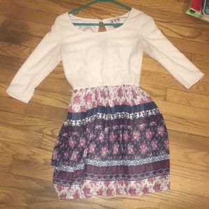 White and floral dress